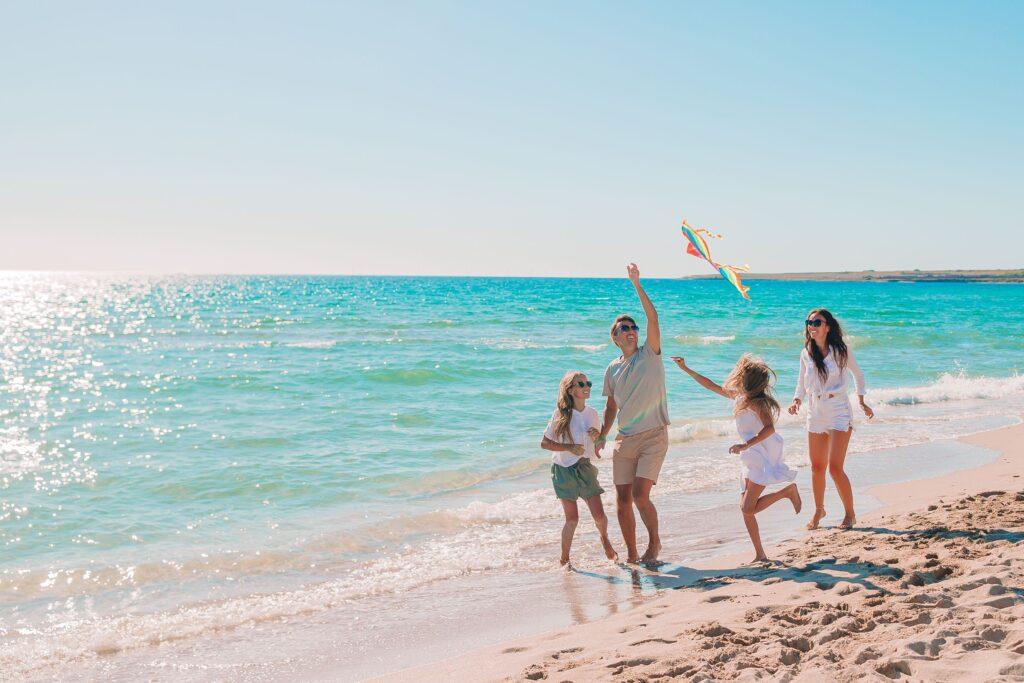 Eine Familie im Urlaub